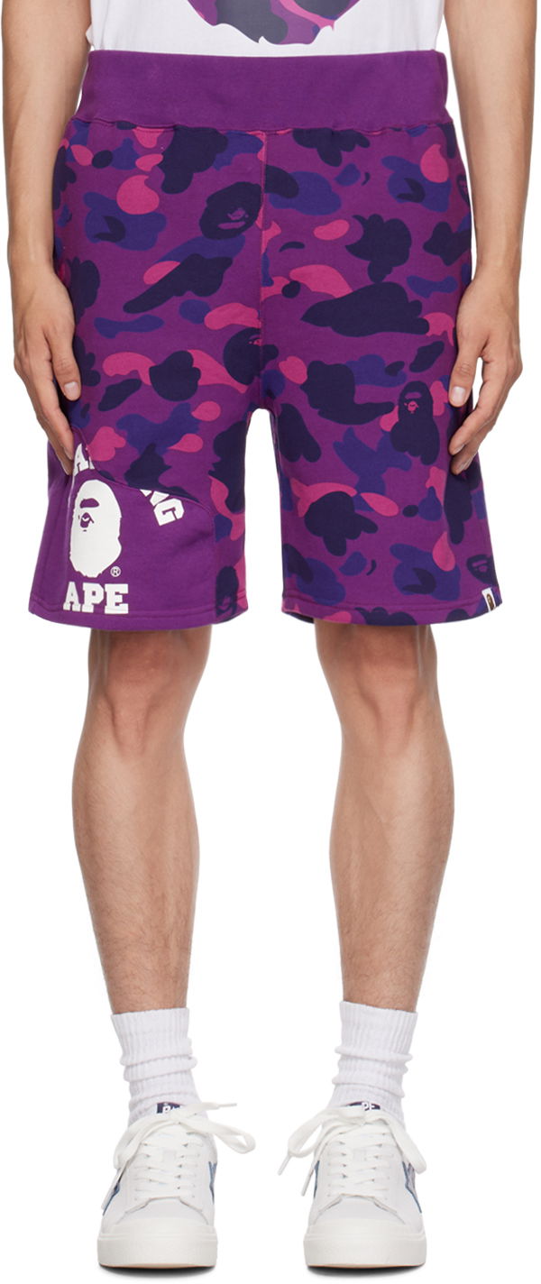 Kratke hlače BAPE Camo Cutting Shorts Ljubičasta | 001SPJ301012M, 0