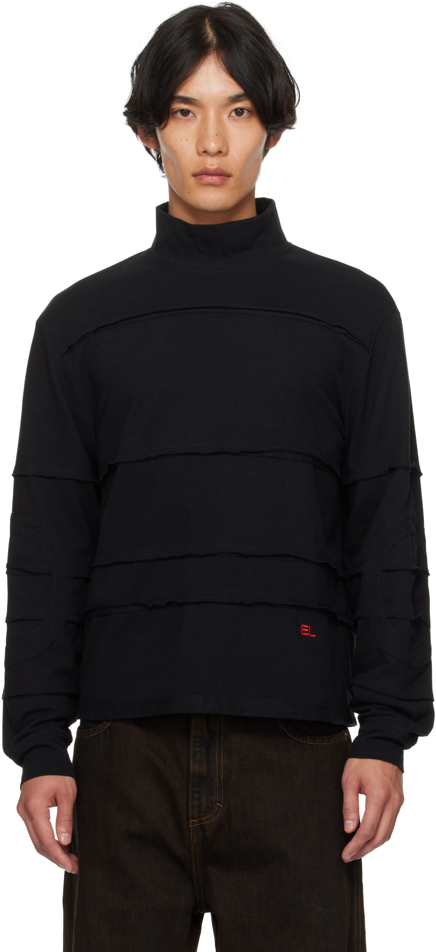 Džemper Eckhaus Latta Eckhaus Latta Striated Turtleneck Crna | 1413-EL-PF25-N, 0