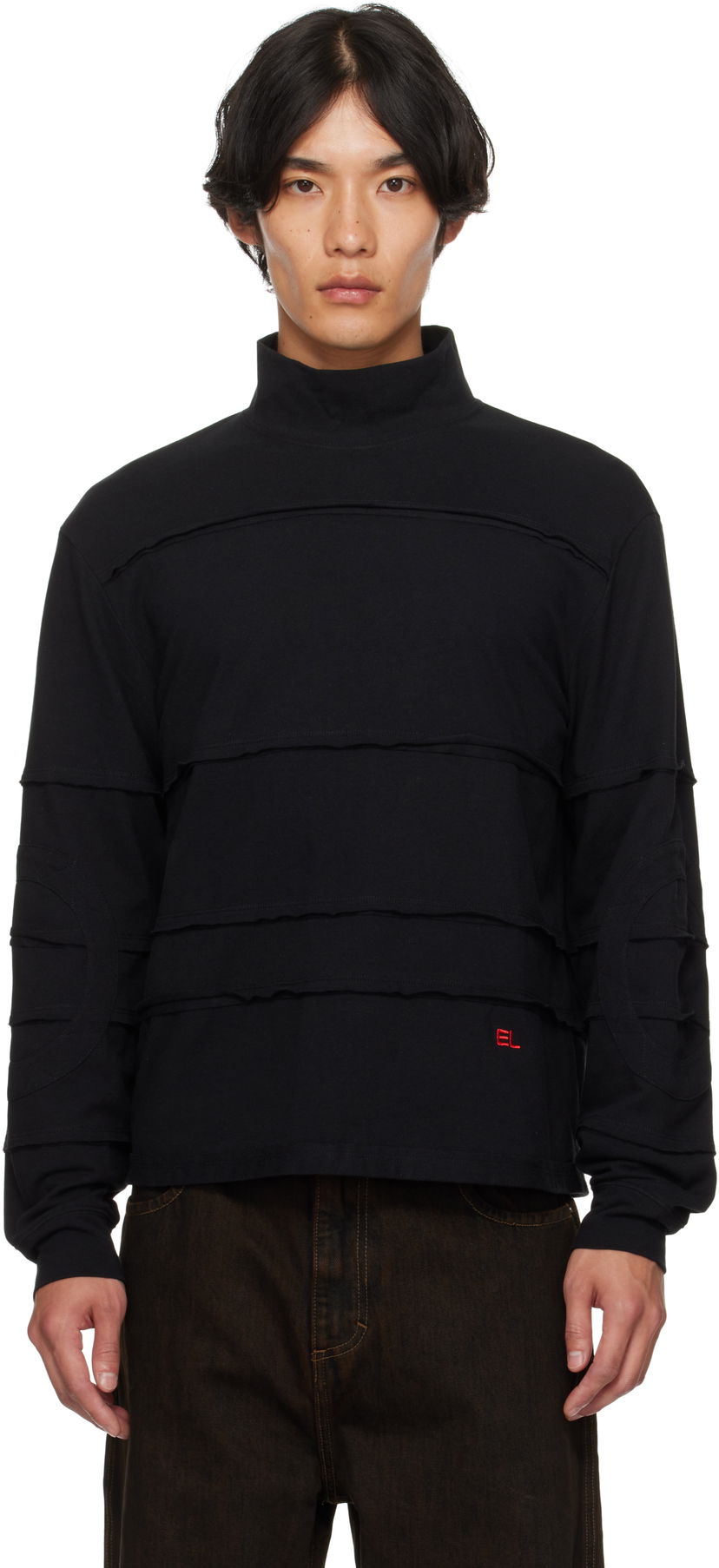 Džemper Eckhaus Latta Eckhaus Latta Striated Turtleneck Crna | 1413-EL-PF25-N