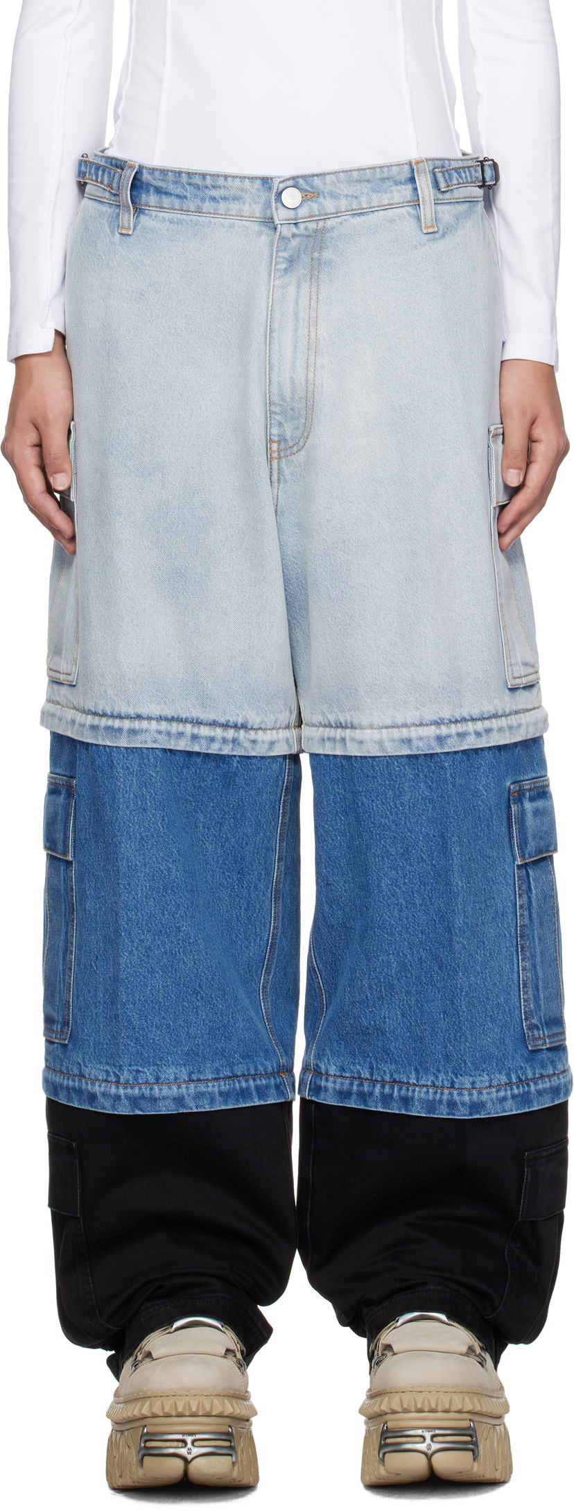 Jeans VETEMENTS Vetements Runway Deconstructed Cargo Pants Plava | UA66PA510N