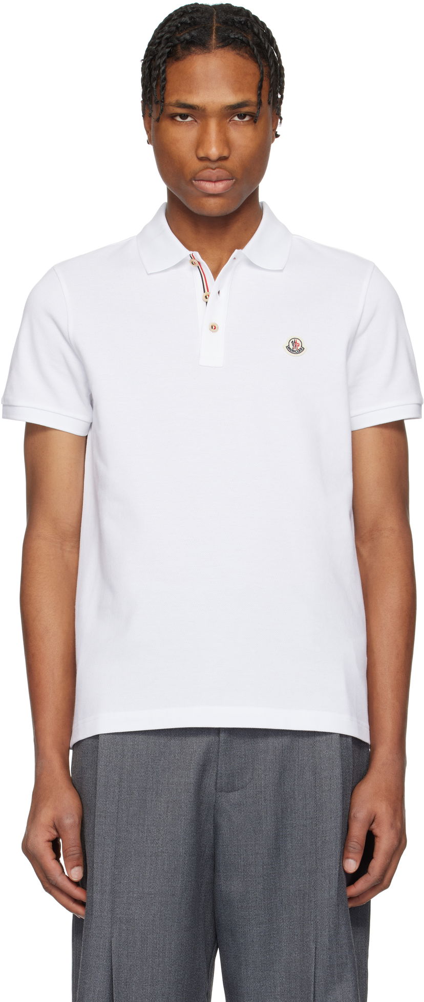 Polo majica Moncler Moncler Logo Patch Cotton Polo Bijela | K10918A0003084556