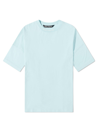 Majica kratkih rukava Palm Angels Oversized Mock Neck Logo Tee Tirkiz | PMAA002C99JER0064001