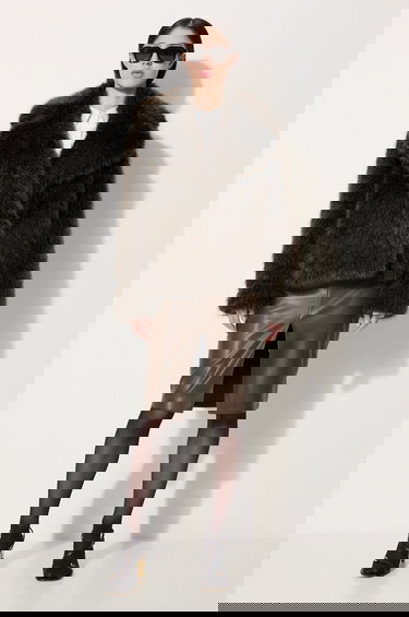 Kaputi KENZO Short Fake Fur Blouson Jacket Crna | FE62BL1869FP.90, 2