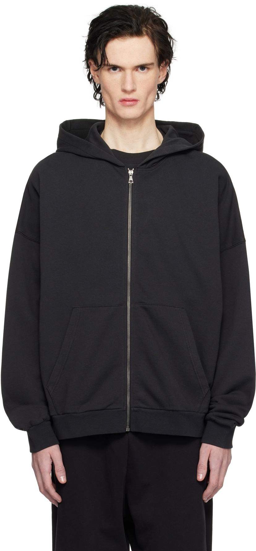 Dukserice Palm Angels Logo Zip Hoodie Crna | PMBE016S25FLE0031003