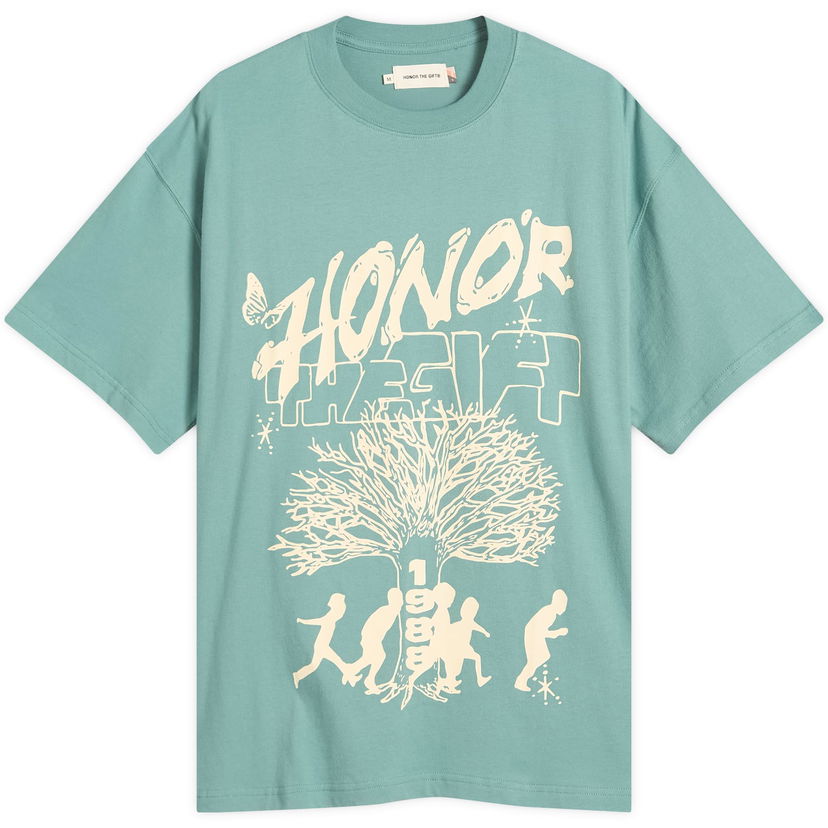Majica kratkih rukava Honor The Gift Family Tree Graphic Tee Tirkiz | HTG250244-GRN