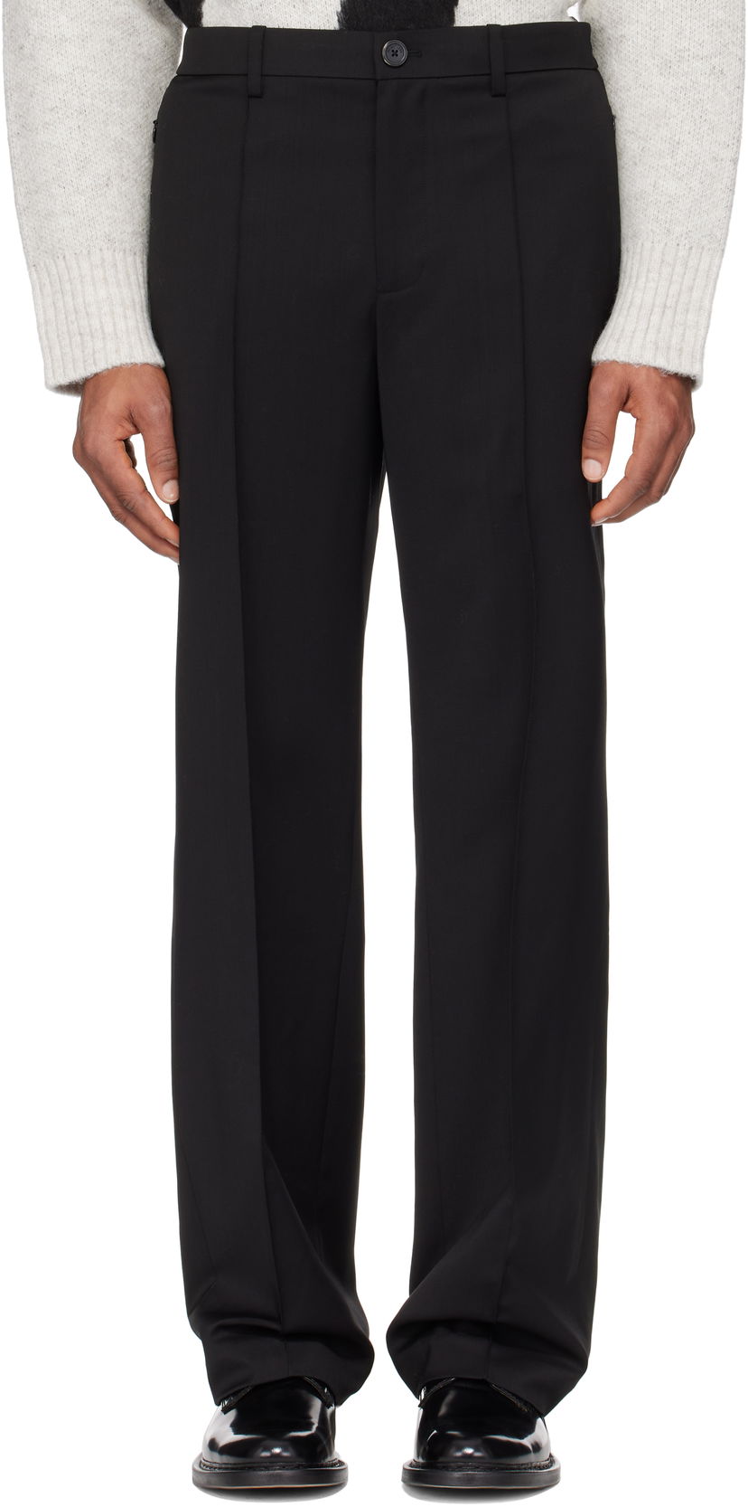 Hlače Helmut Lang Helmut Lang Relaxed Wool Trousers Crna | O09HM205