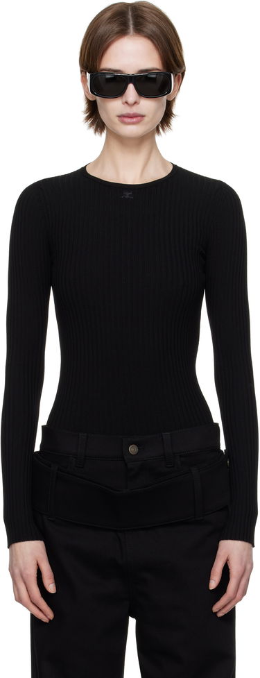 Džemper Courrèges Courrèges Knitted Ribbed Sweater Crna | 125MPU105FI0001, 0