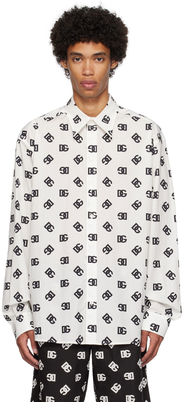 Košulja Dolce & Gabbana White Monogram Shirt Bijela | G5IT7THS5OO