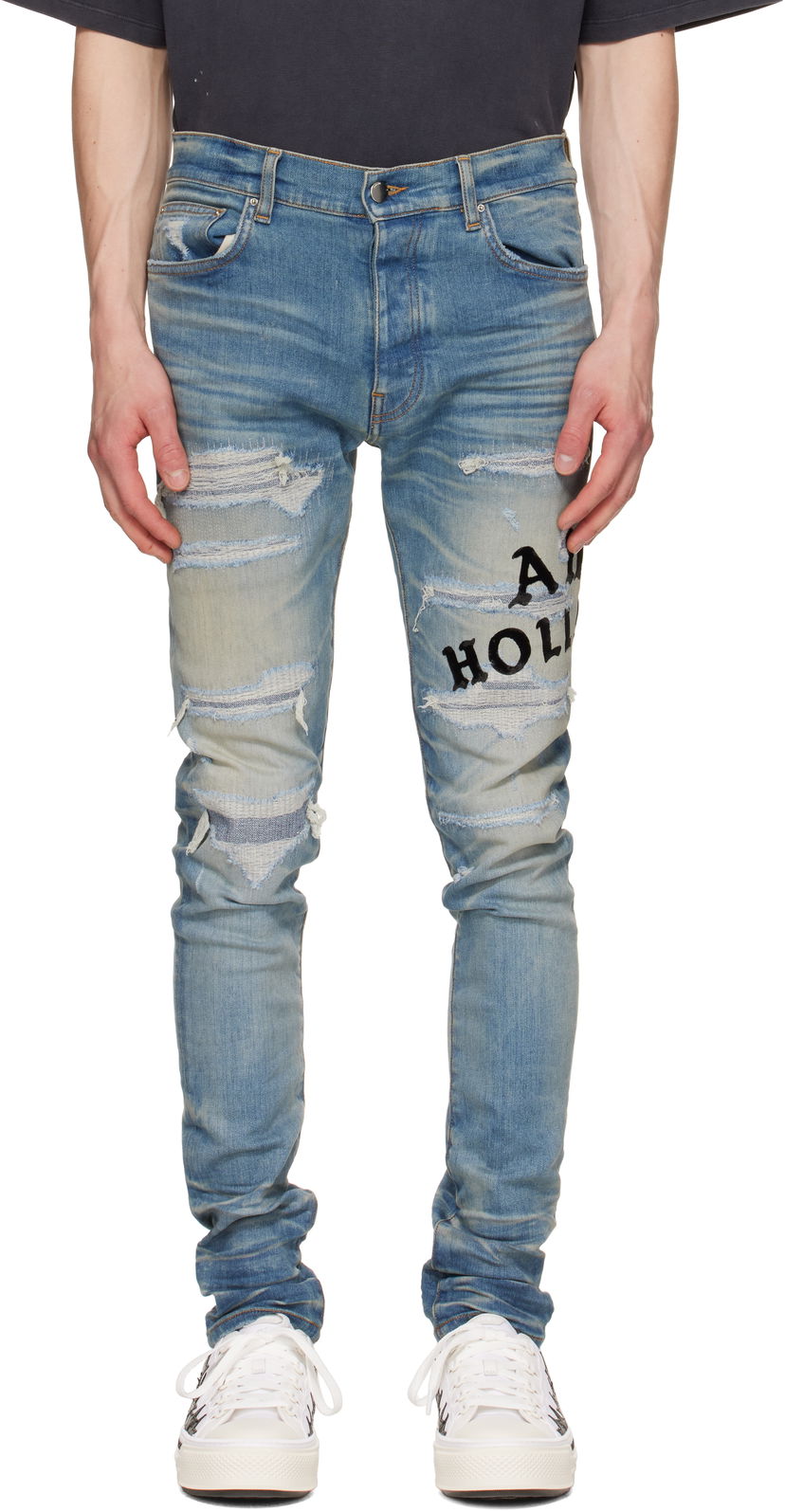 Jeans AMIRI AMIRI 'Hollywood' Repaired Jeans Plava | AMDNSY1152