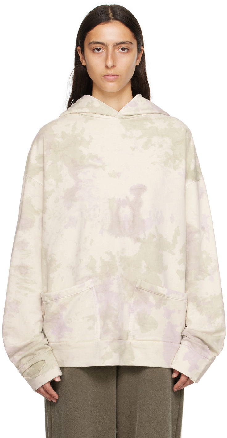 Dukserice We11done Distressed Hoodie Bež | WD-TH3-23-758-U-IV