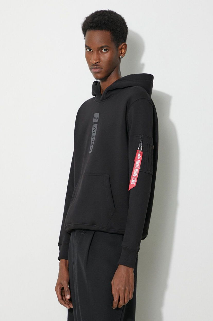 Dukserice Alpha Industries Hoodie With Print Crna | 146338