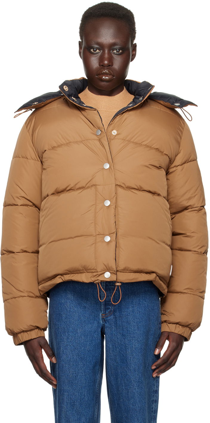 Pernata jakna A.P.C. Tan & Black Sophie Reversible Puffer Jacket Smeđa | PAAFW-F30200