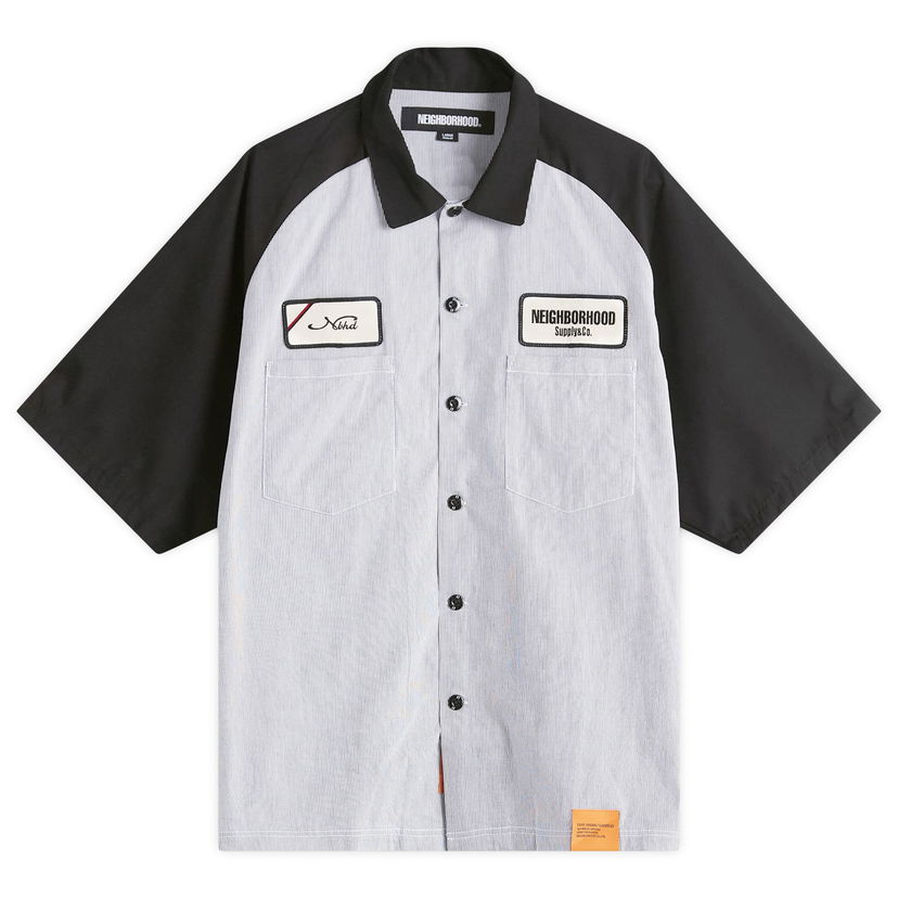 Košulja Neighborhood Neighborhood Classic Stripe Short Sleeve Work Shirt, Size Large Bijela | 251TSNH-SHM04-BLK