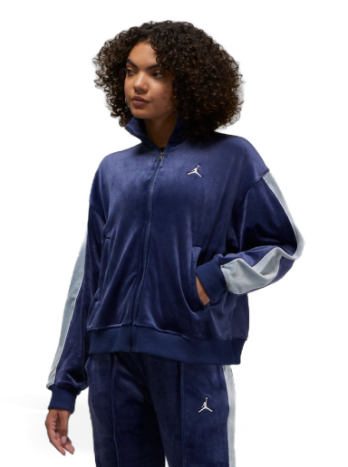Dukserice Jordan Flight Velour Full-Zip Hoodie Tamnoplava | DV1396-410