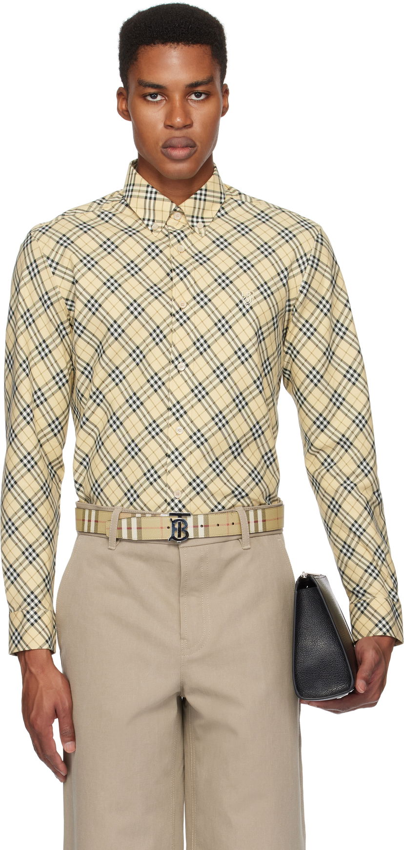 Košulja Burberry Check Cotton Shirt Žuta | 8098843