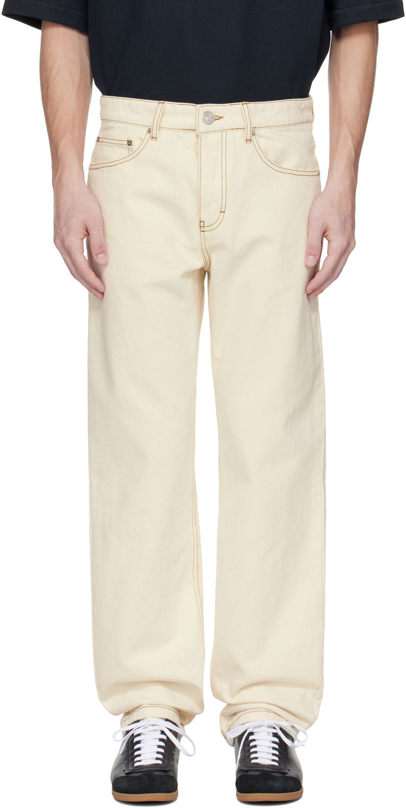 Jeans AMI AMI Paris Classic Fit Jeans Bež | HTR001.DE0039