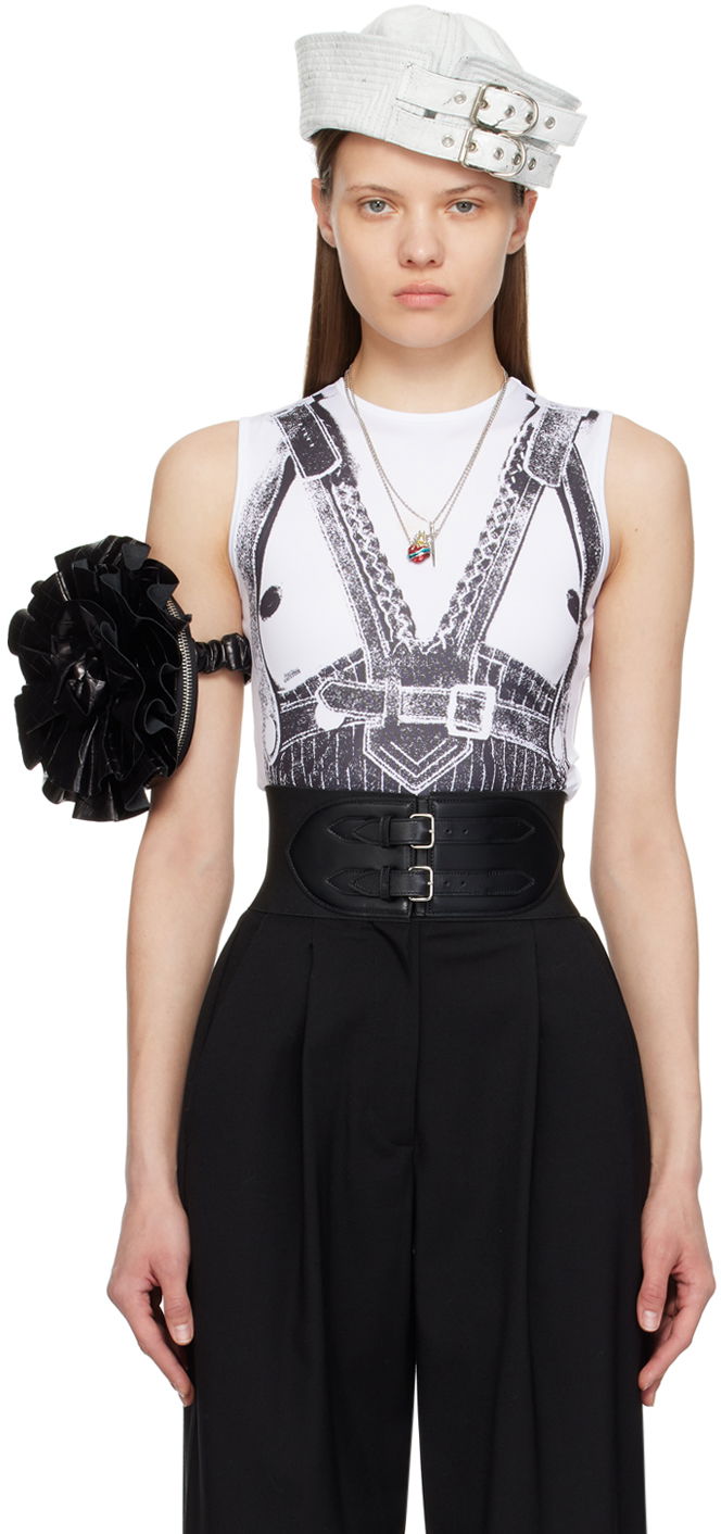 Majica bez rukava Jean Paul Gaultier Jean Paul Gaultier 'Trompe L'oeil' Printed Tank Top Bijela | 24/25-U-TO183-J547-0100