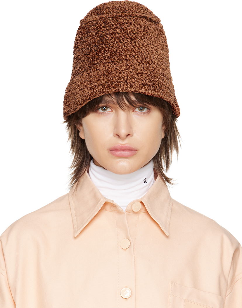 Šešir BY FAR Teddy Bucket Hat Smeđa | 23CRROBBHCHECHEN