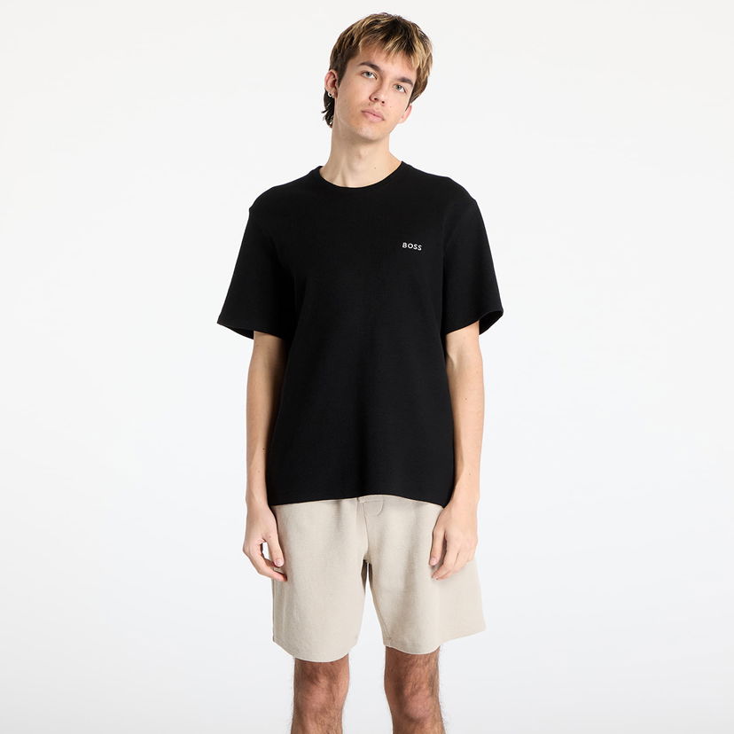 Majica kratkih rukava BOSS Hugo Boss Men's Waffle T-Shirt Crna | 50535891-001