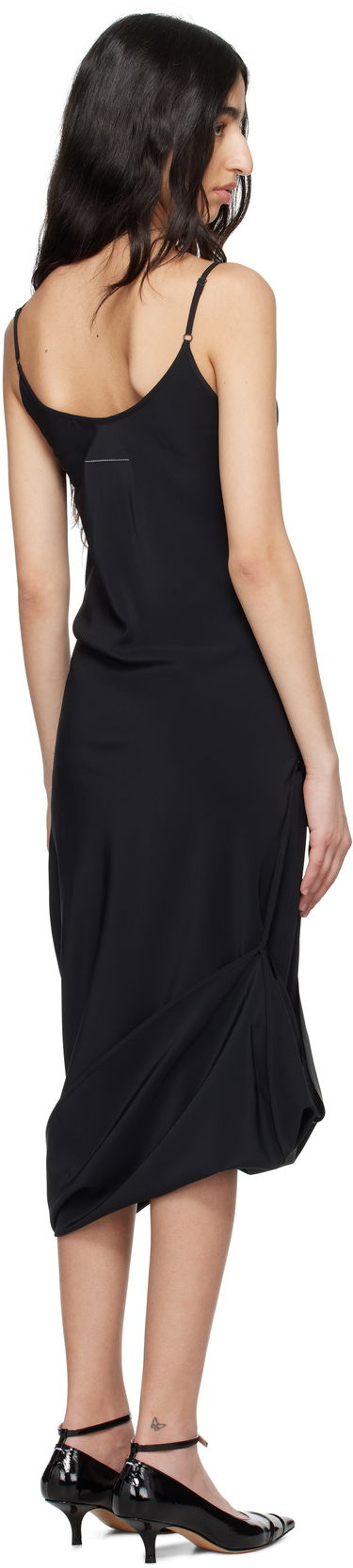 Haljina Maison Margiela MM6 Maison Margiela Silk Maxi Slip Dress Crna | S62DG0047 M35441, 2