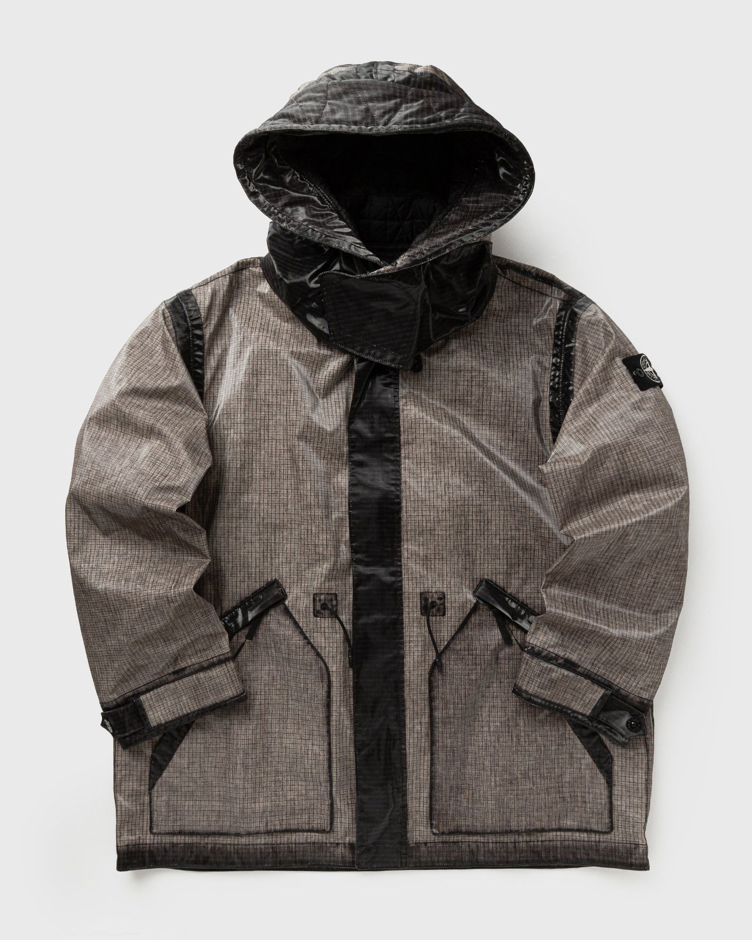 Parka Stone Island Short Hooded Parka with Grid Pattern and Contrast Panels Višebojno | K2S154100079S0237.V0061, 0