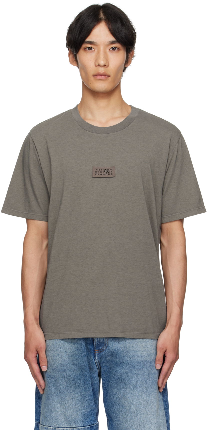 Majica kratkih rukava Maison Margiela MM6 Maison Margiela Logo Patch T-Shirt Siva | SH0GC0059 M20048