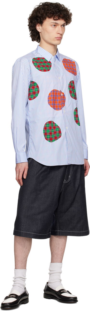 Košulja Comme des Garçons Comme des Garçons Stripe Poplin & Check Shirt Plava | FO-B013-S25, 3
