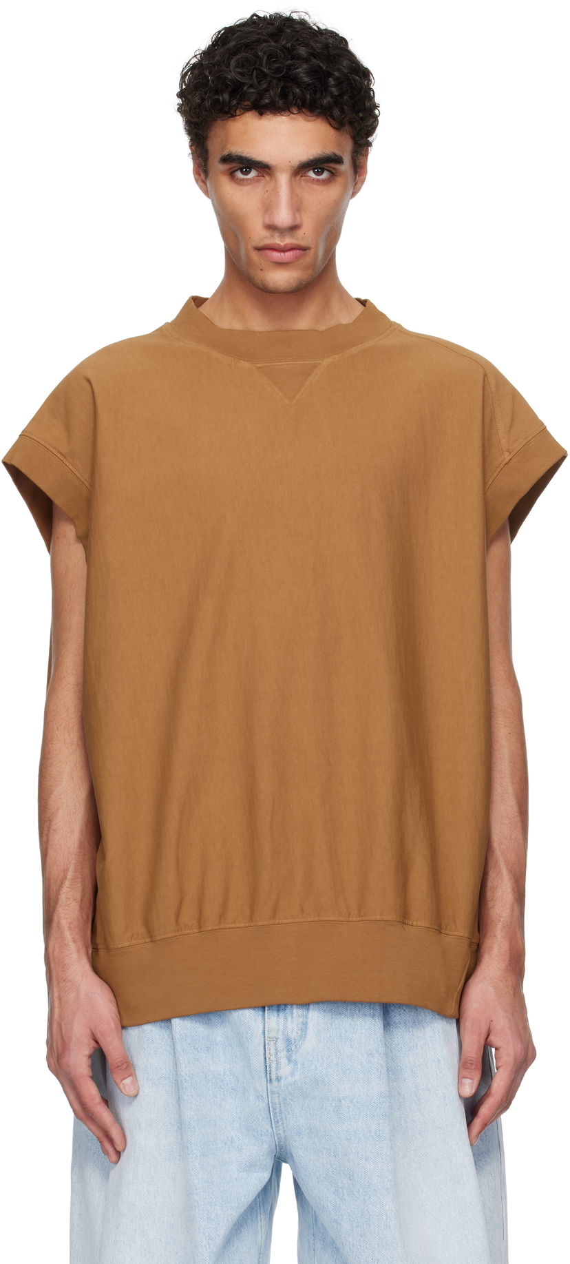 Džemper HED MAYNER Hed Mayner Cap Sleeve Sweatshirt Smeđa | HMMA70013T-HA082A