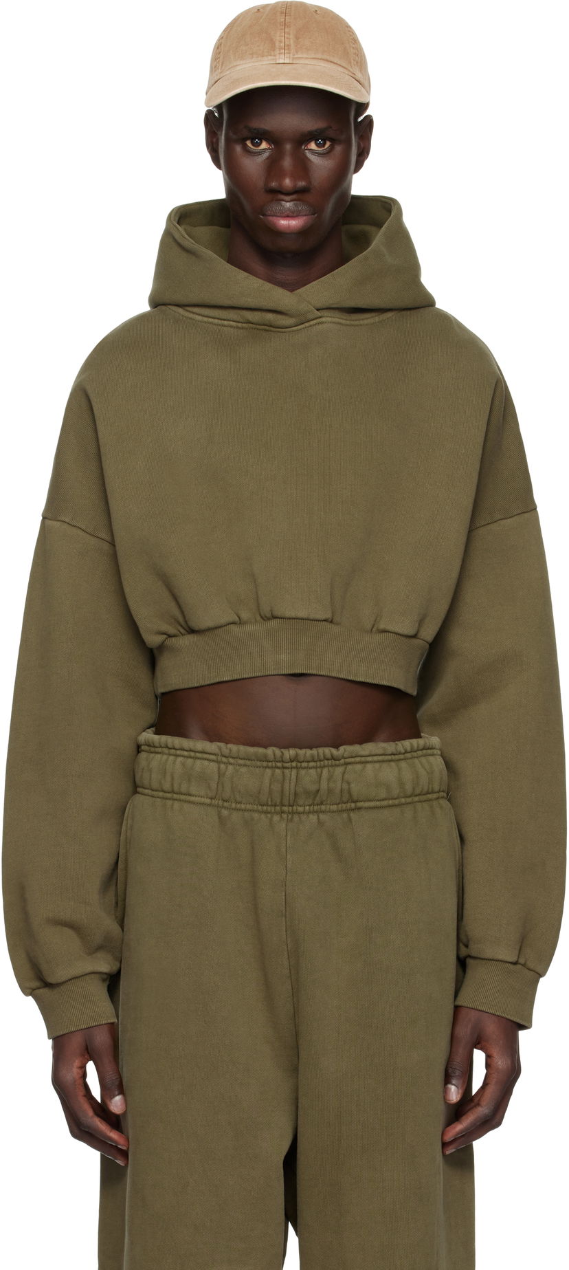 Dukserice Entire Studios Entire Studios Cropped Heavy Hoodie Zelena | ES2392MI