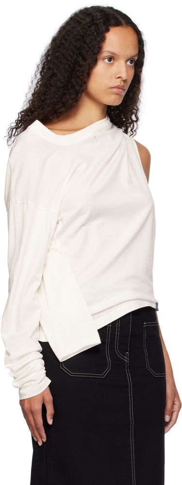 Majica bez rukava Courrèges Courrèges Asymmetric Off Shoulder T-Shirt Bijela | 424JTS154JS0175, 3