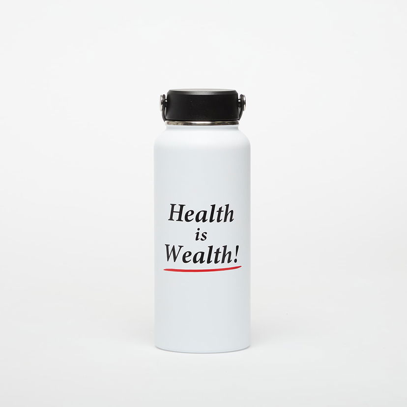Boca za piće Sporty & Rich Sporty & Rich Health is Wealth Water Bottle Bijela | AC039602006WH01