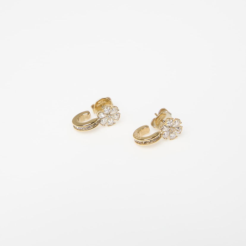 Naušnice GUESS Lily Floral Stone Stud Earrings Žuta | JUBE05110JWYG-GOLD