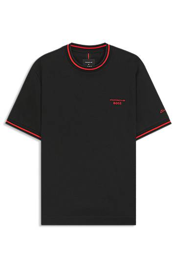 Majica kratkih rukava BOSS Porsche x BOSS Cotton Tee with Moisture-Control Crna | 50543341