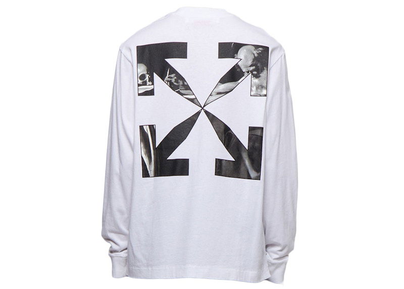 Majica kratkih rukava Off-White Caravaggio Arrow Skate L/S Tee White Bijela | OMAB064C99JER0030110