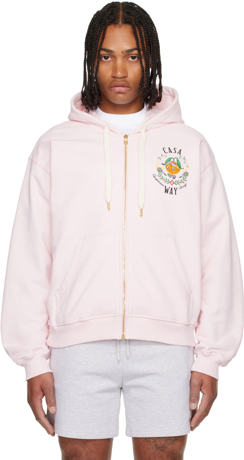 Dukserice Casablanca 'Casa Way' Orange Mascot Zip Hoodie Ružičasta | M-AW25-JTP-408-05
