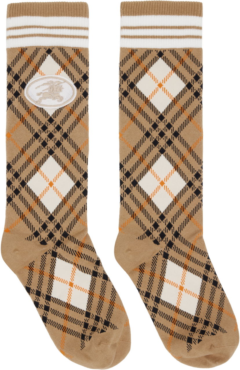 Čarape Burberry Burberry Argyle Check Stretch Cotton Blend Socks Bež | 8113535