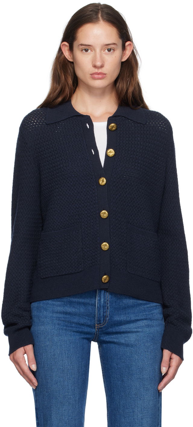 Džemper rag & bone Jax Knit Cardigan Plava | WAS24F019UG19