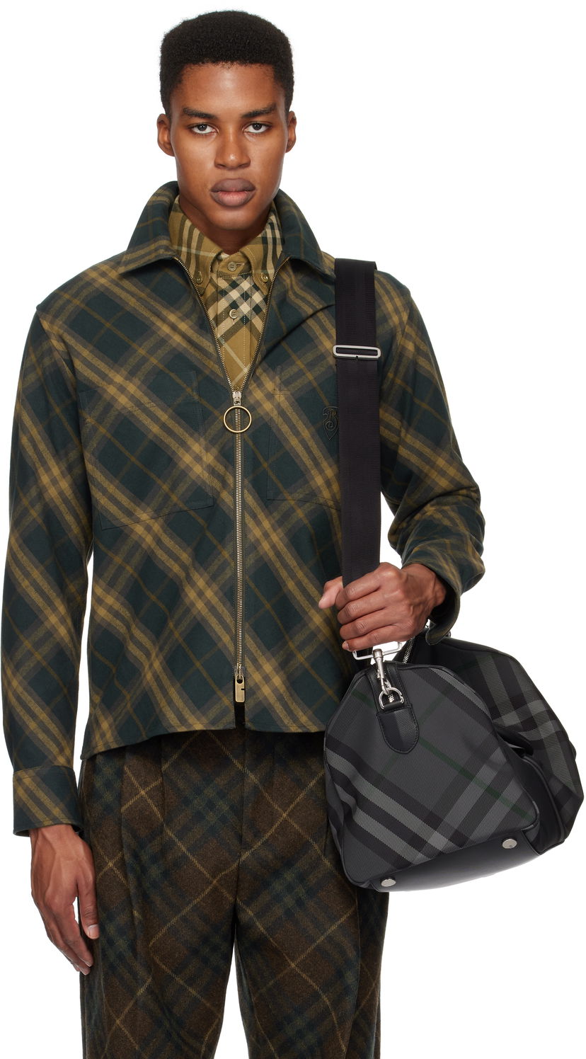 Košulja Burberry Check Cotton Shirt Jacket Zelena | 8098837