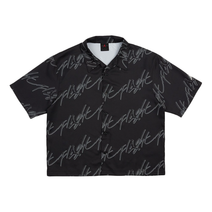 Košulja Jordan Essentials Flight Patterned Button-Up Shirt Crna | FB7323-010, 0