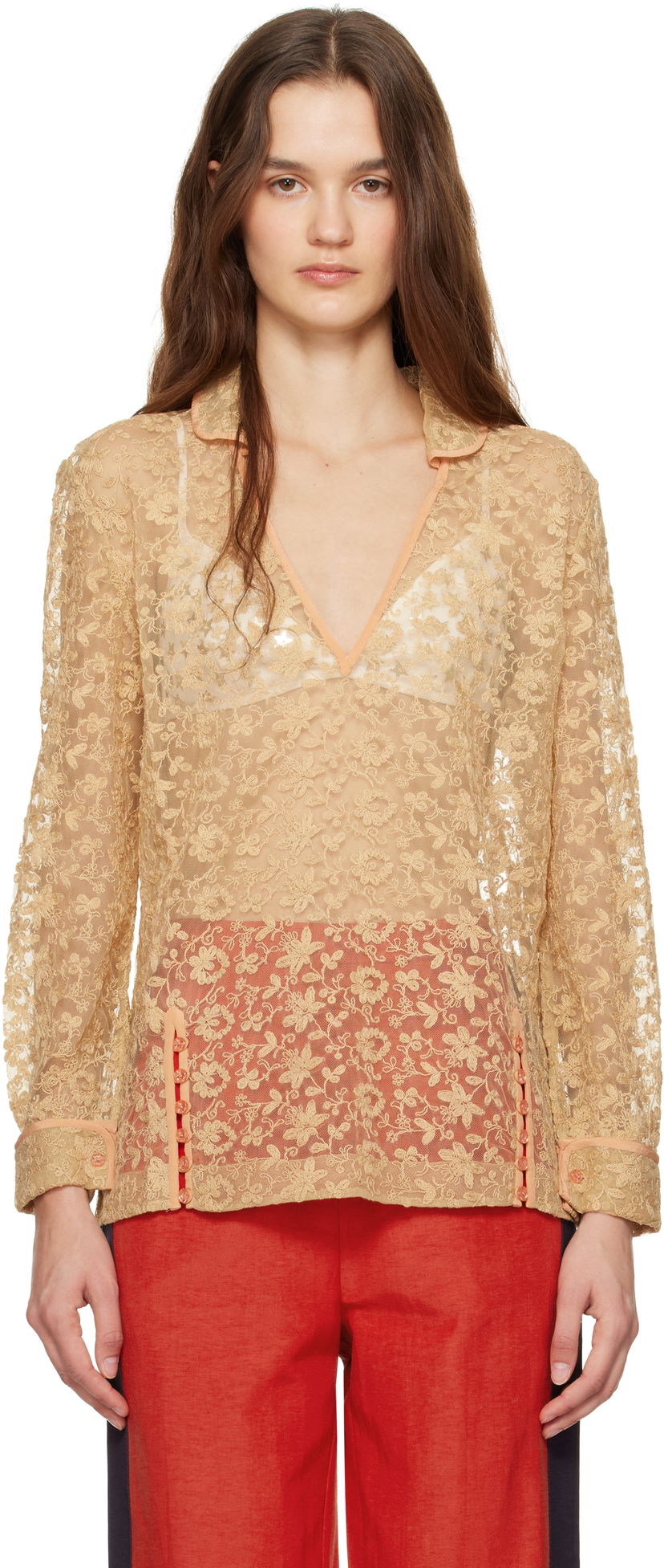 Košulja Bode Lace Blouse Bež | WRF24SH005