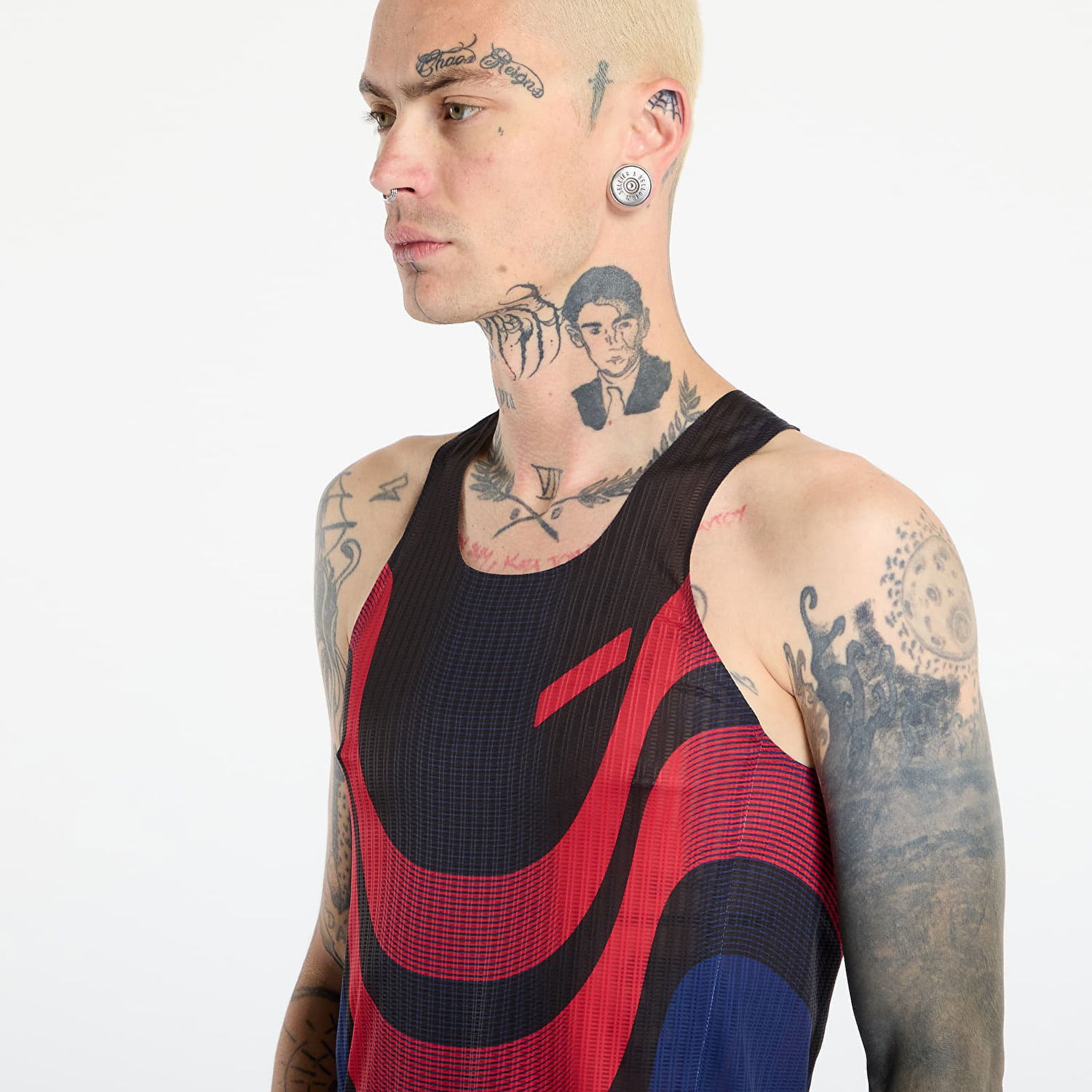 Majica bez rukava Soar Running Ribbed Race Vest with Curved Pattern Višebojno | AW25-SV7M-BLK/RE, 1