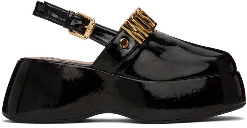 Dodaci Moschino Moschino Maxi Lettering Wedge Mules Crna | MA10307I1I MH5 000