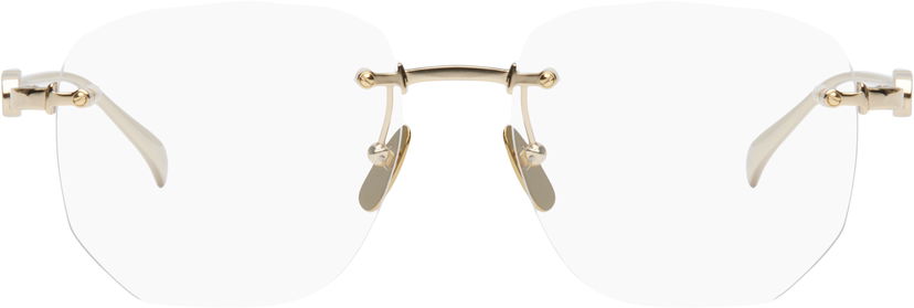 Sunčane naočale Gucci Gucci Block Text Square Rimless Glasses Metalik | GG1806O-002