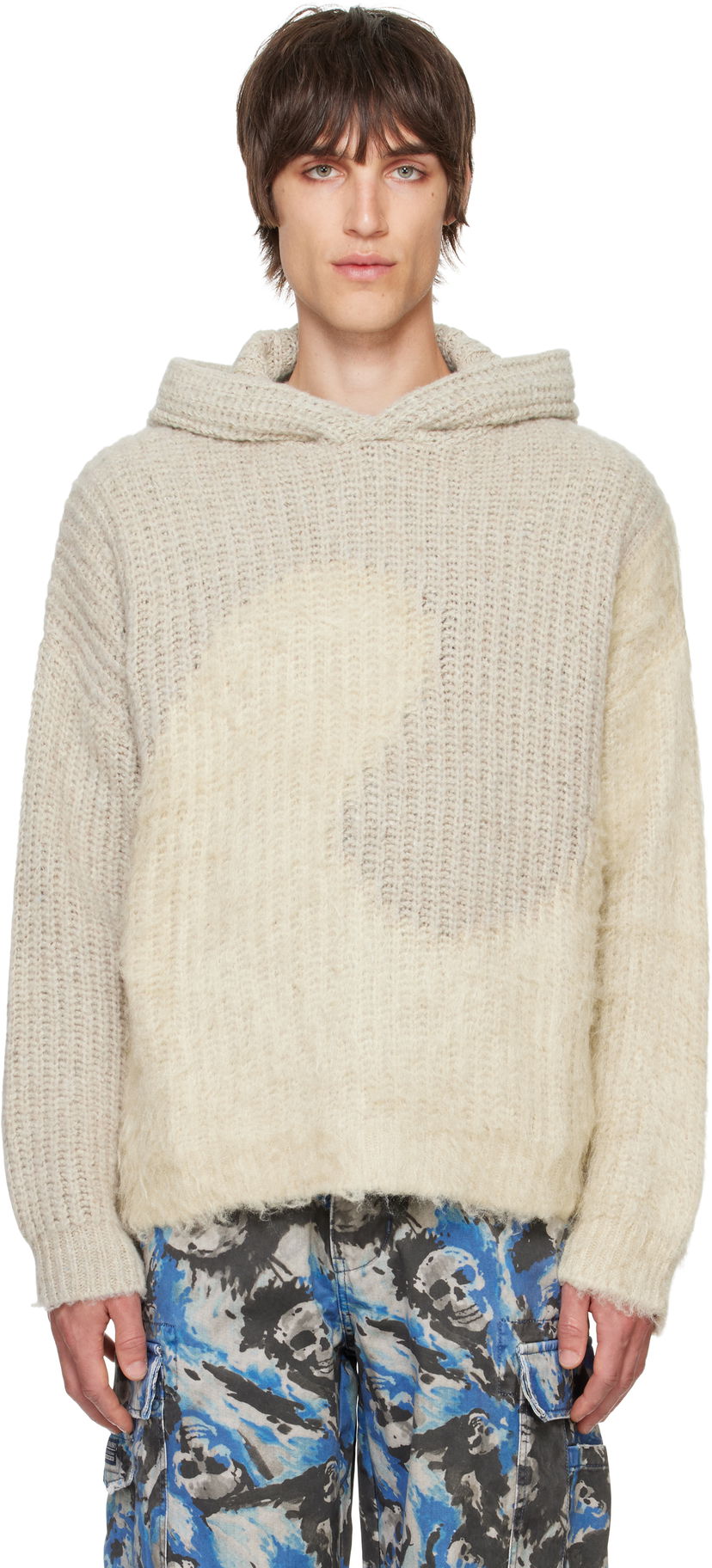 Dukserice ERL Silk Swirl Hoodie Bež | ERL09N019