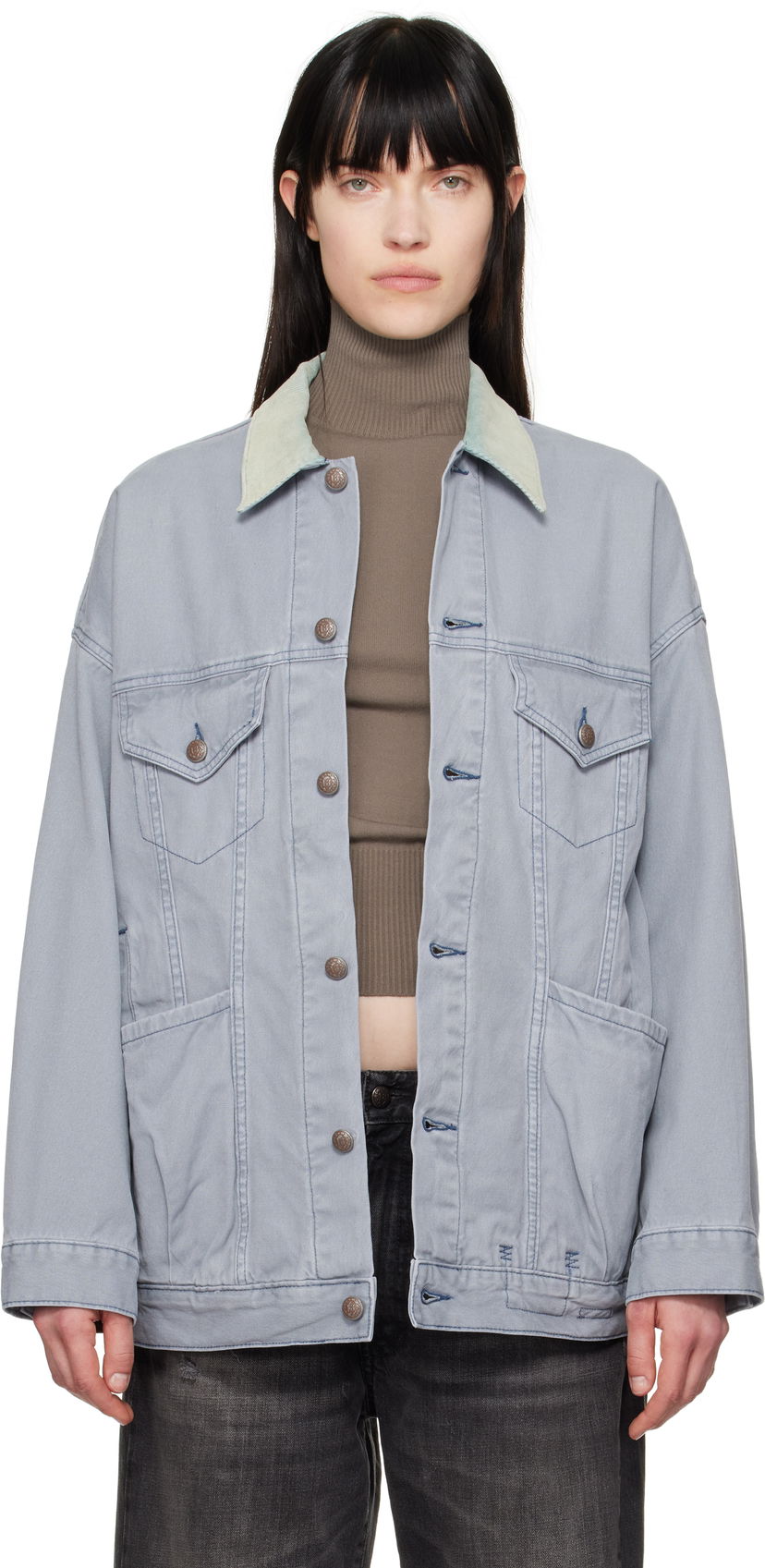 Jakna R13 R13 Lacey Trucker Denim Jacket Plava | R13WD210-D279A