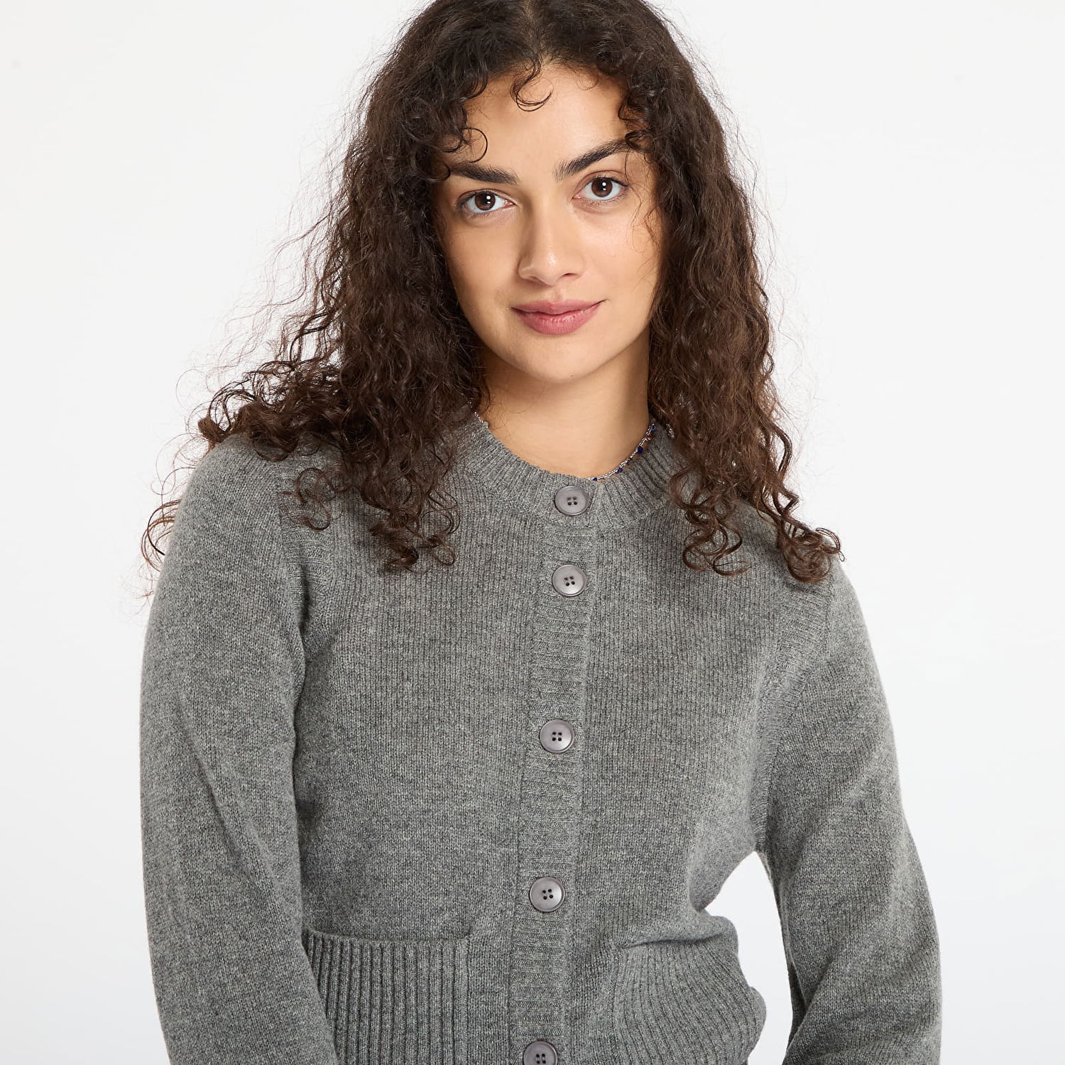 Džemper Samsoe Samsoe Saelif Short Cardigan Siva | F25300006_CLR000659, 1