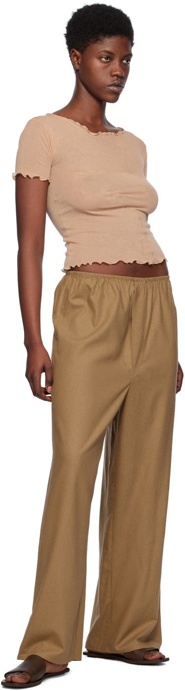 Crop top Baserange Slim Fit Lettuce Trim T-Shirt Bež | TOGE-CG-SP24, 3