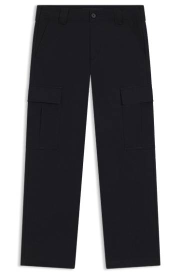 Cargo hlače BOSS BECKHAM x BOSS cargo trousers micro-patterned cotton Crna | 50557462