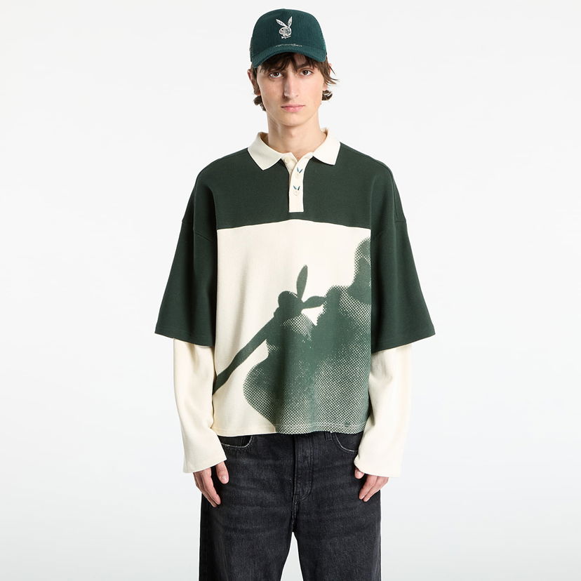Majica kratkih rukava Footshop Playboy x FTSHP Double Sleeve Polo UNISEX Green Zelena | FTSHP_507