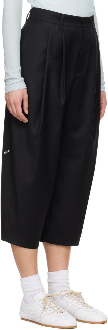Hlače ADER ERROR ADER error Sig; Tag 01 Cropped Pleated Trousers Crna | BO42FYSA0101BK, 4